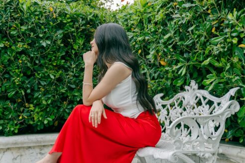 Photo red skirt