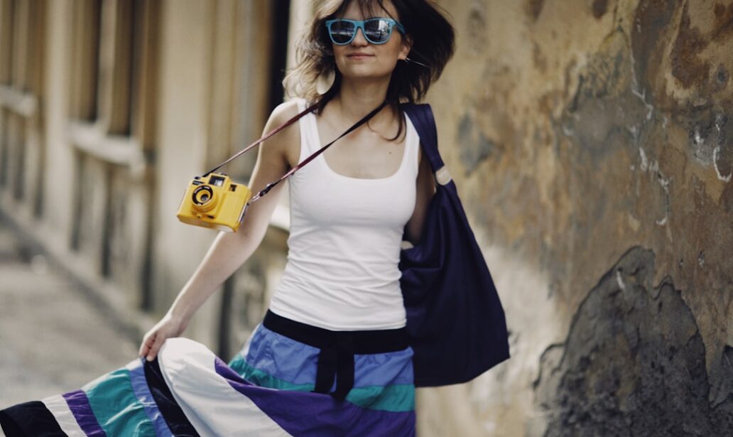 Photo asymmetric skirt
