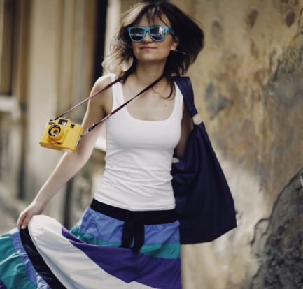 Photo asymmetric skirt